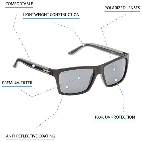 Cressi Rio Sunglasses Gafas de Sol Deportivo Polarizados, Unisex Adultos, Negro/Amarillo, Talla única