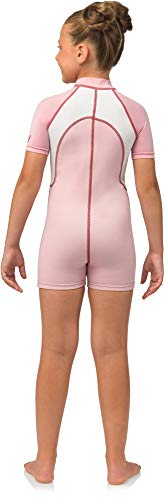 Cressi Shorty Kid Monoshort Infantil en Neopreno de 1.5/2mm, Unisex niños, Mangas Cortas-Rosa/Blanco, M (3 Años)