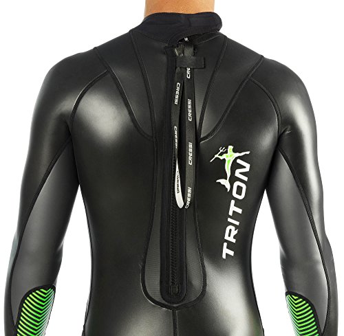 Cressi Triton Traje de Neopreno, Hombres, Negro/Verde, M/3