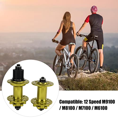 Crisist Accesorio para Bicicleta, Conjunto de Liberación Rápida de Cubo de Bicicleta de Aleación de Aluminio Compacto Anodizado para Bicicleta de Carretera para Bicicleta de Montaña(Verde)