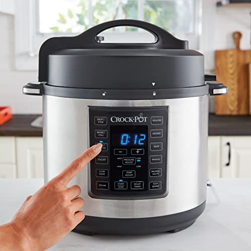 Crock-Pot CSC051X, Olla Multicooker Express para todo tipo de recetas: cocción lenta, cocción rápida a presión con varios ajustes, sellar/saltear, vapor y yogur, 5.6 litros, Negro