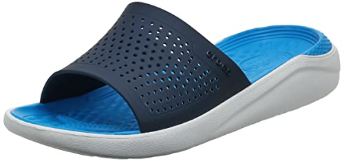 Crocs LiteRide Slide Unisex Adulta Chancla, Azul (Navy/White), 46/47 EU