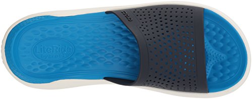 Crocs LiteRide Slide Unisex Adulta Chancla, Azul (Navy/White), 46/47 EU