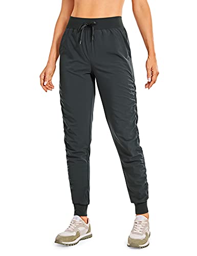 CRZ YOGA Pantalones de Chándal Elásticos Ligeros para Mujer Pantalones con Bolsillos - 70 cm Melanita 42