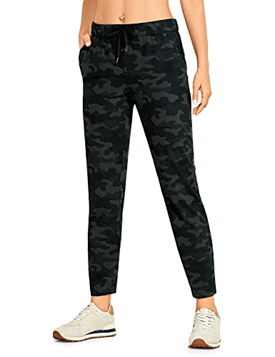 CRZ YOGA - Pantalones Deportivos Casuales con Bolsillo para Mujer -71cm Camuflaje de Oliva 40