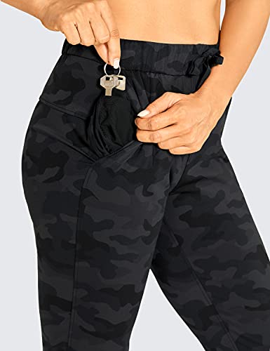 CRZ YOGA Pantalones Deportivos Casuales con Bolsillo para Mujer Camuflaje Gris Oscuro 36
