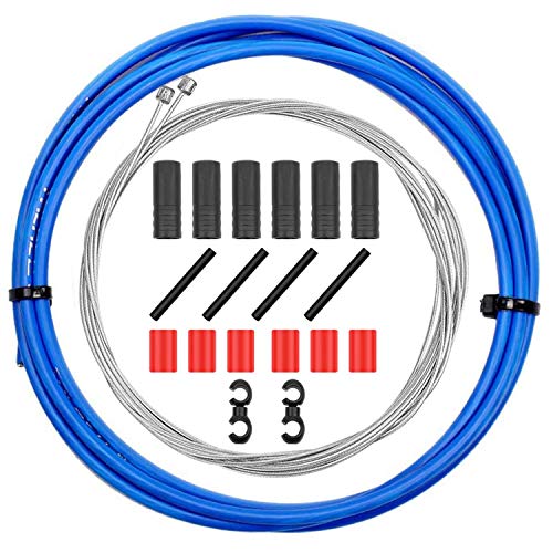 CTRICALVER Cable de freno de bicicleta y vivienda, Conjunto de cables de freno de bicicleta de montaña, Cables de freno de bicicleta universales para MTB/bicicleta de carretera (azul)
