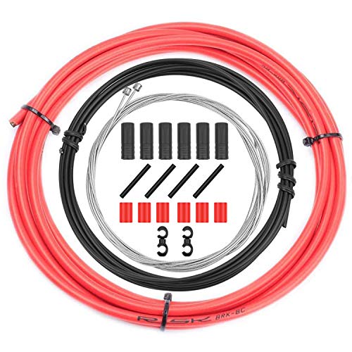 CTRICALVER Kit de cables y carcasa de cambio de bicicleta – Juego de piezas de repuesto de cable de palanca de cambios de bicicleta universal para ciclismo MTB Road Mountain Bike Reparación (rojo