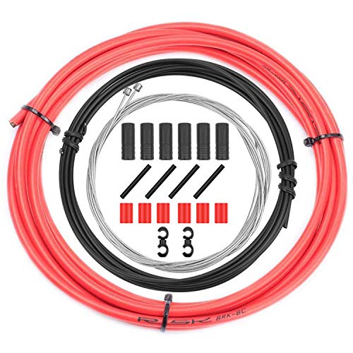 CTRICALVER Kit de cables y carcasa de cambio de bicicleta – Juego de piezas de repuesto de cable de palanca de cambios de bicicleta universal para ciclismo MTB Road Mountain Bike Reparación (rojo