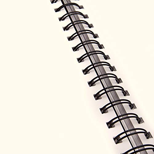 Cuaderno de bocetos en espiral A4, color negro, con cubierta de papel de estraza en blanco, ideal para viajes y escuelas, 100 g/m², 100 páginas, 50 hojas, 4 unidades Productos de oficina