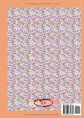 Cuaderno Libreta de flores. Interior pautado en cuadros. Tamaño A4. 100 páginas: Cuaderno Libreta de flores. Interior pautado en cuadros. Tamaño A4. 100 páginas