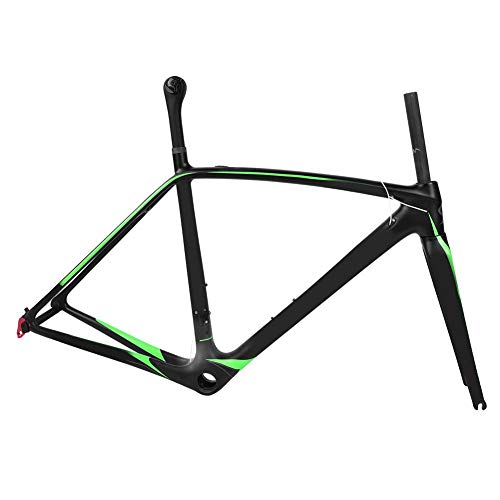 Cuadro de Bicicleta, 700C Cuadro Completo de Fibra de Carbono Cuadro de Bicicleta de Carretera Horquilla Delantera Poste del Asiento Accesorios de Ciclismo de Eje Medio