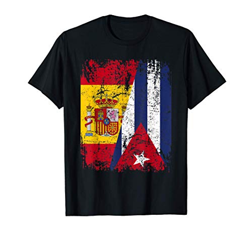 CUBA ESPAÑA BANDERA de la AMISTAD CUBA Camiseta