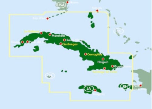 Cuba, mapa de carreteras. Escala 1:900.000. Freytag & Berndt. (Auto karte)