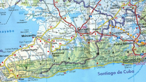 Cuba, mapa de carreteras. Escala 1:900.000. Freytag & Berndt. (Auto karte)