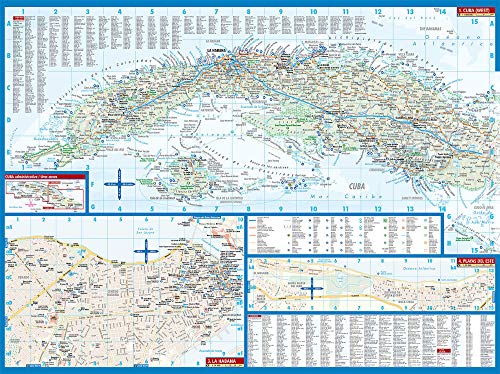 Cuba, mapa de carreteras plastificado. Escala 1:1.000.000. Borch.