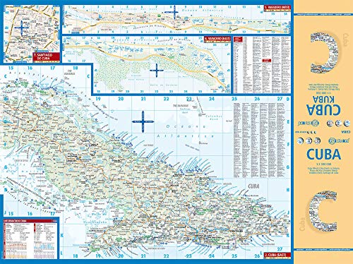 Cuba, mapa de carreteras plastificado. Escala 1:1.000.000. Borch.