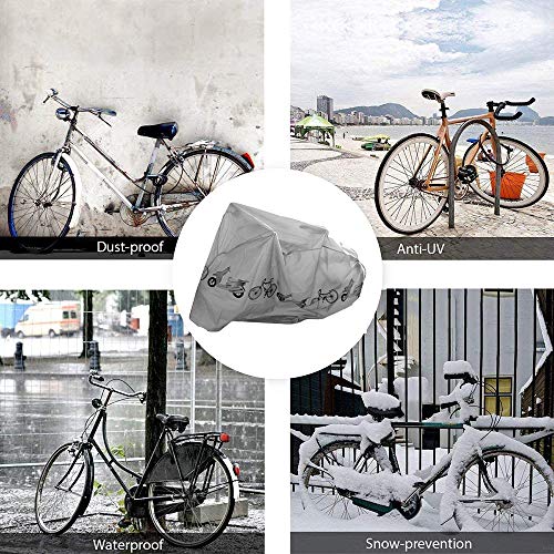 Cubierta de bicicleta Jsdoin Cubierta de bicicleta impermeable Anti polvo Lluvia Anti nieve Protección UV Cubierta de bicicleta Almacenamiento de bicicletas para bicicleta de montaña