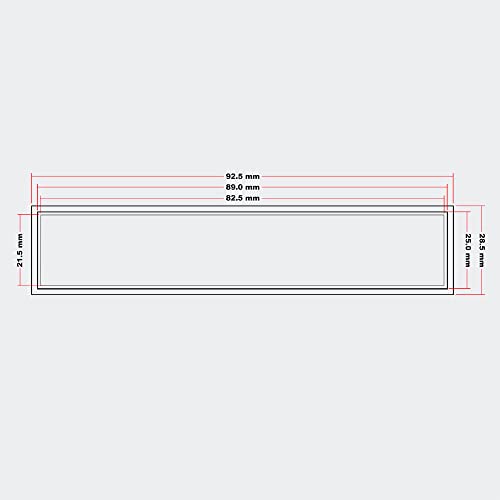 Cubierta de repuesto para placa identificación de buzón, transparente, tamaño perforaciones 89x25mm