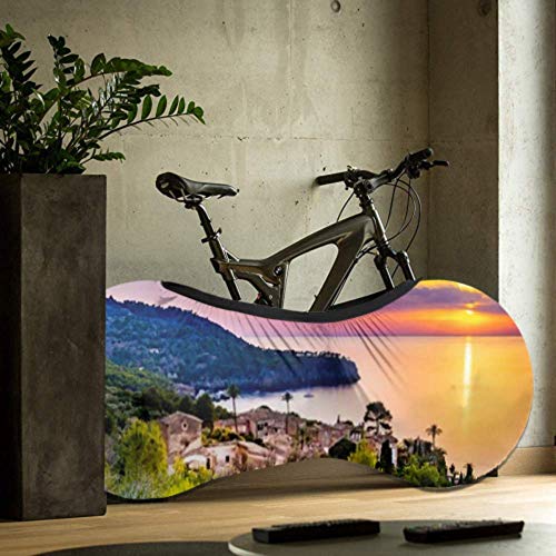 Cubierta de rueda de bicicleta Hermosa puesta de sol Costa Mallorca Isla España Antipolvo Bicicleta Bolsa de almacenamiento en interiores Paquete de neumáticos de alta elasticidad lavable y resisten