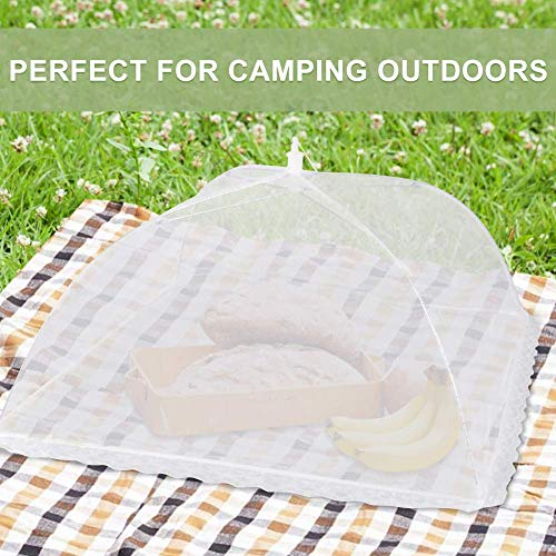 Cubierta Protectora Alimentos,3 PCS Fundas de Comida Alimentos Cubiertas Malla 14 Pulgadas Fresca Cubierta de Comida para Cocina Al Aire Libre Pantalla Carpas Fiestas Picnics Barbacoa Blanco