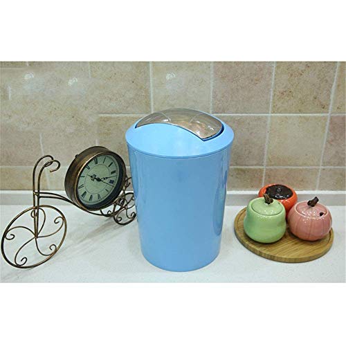 Cubo de Basura de Basura Cubo de Basura pequeño de plástico Cubo de Basura Contenedor de Basura con Tapa para baño Cocina hogar Oficina Dormitorio habitación para niños Paquete de 2 (Color: C4 *