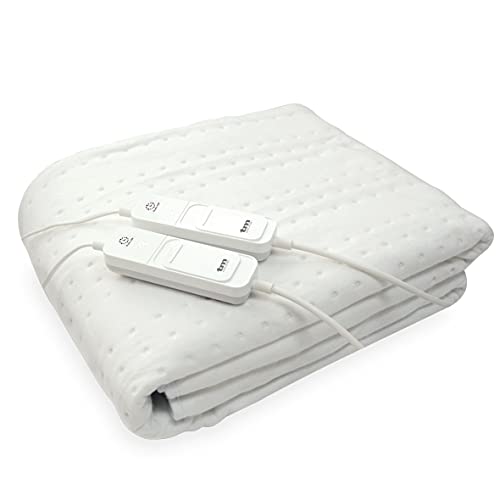 Cubre colchones calientacamas eléctrico para cama individual 60W con 3 niveles de temperatura y apagado automático. Tamaño 160x140 cm.