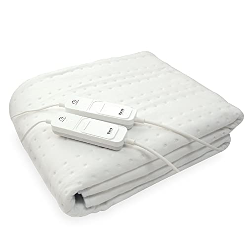 Cubre colchones calientacamas eléctrico para cama individual 60W con 3 niveles de temperatura y apagado automático. Tamaño 160x140 cm.