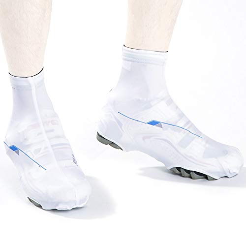 Cubrezapatillas de Ciclismo para Bicicleta, Invierno Cubrezapatillas de Neopreno para Bicicleta de Carretera Cálido Impermeable Resistente al Viento Abrigos de Ciclismo Polainas (White,EU40-UK7)