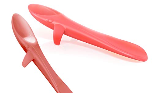 Cuchara"Ballena" especial para bebés y niños, evita que la comida se derrame, ideal para autoalimentación y BLW, suave y segura, silicona de grado alimenticio. Una Whale-Spoon marca INVENTO en Rosa