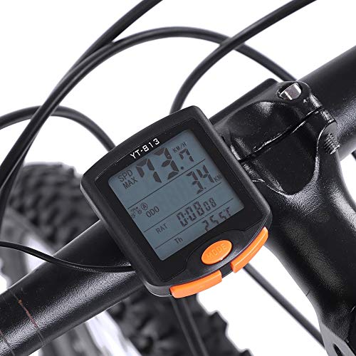 Cuentakilómetros, ciclocomputador de Ciclismo con velocímetro Impermeable para computadora de Bicicleta inalámbrica con Soporte de Montaje (Cableado)