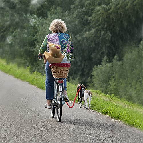 Cuerda de Remolque de Bicicleta para Padres e Hijos,Niños Ciclismo,MTB,Correa Tracción de Perro Elástica de Nailon (Rojo)