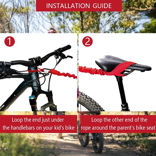 Cuerda De Remolque Elástica Para MTB, Cuerda De Nailon, Bloqueo Seguro, Resistente, Elástico Hasta 10 Pies, Se Adapta A Cualquier Bicicleta Para Niños, Adultos, Escaladas, Paseos Familiares,3M