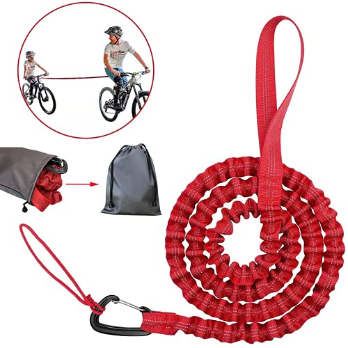 Cuerda De Remolque Elástica Para MTB, Cuerda De Nailon, Bloqueo Seguro, Resistente, Elástico Hasta 10 Pies, Se Adapta A Cualquier Bicicleta Para Niños, Adultos, Escaladas, Paseos Familiares,3M