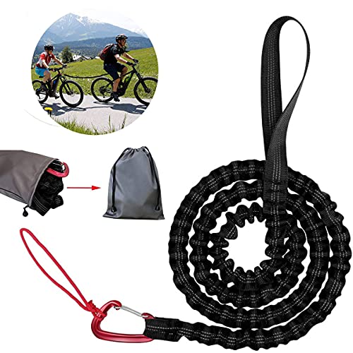 Cuerda de remolque para bicicleta, 3 m, para niños y padres, cuerda elástica con gancho de seguridad, hasta 500 lb/225 kg, apta para niños o adultos de bicicleta de montaña