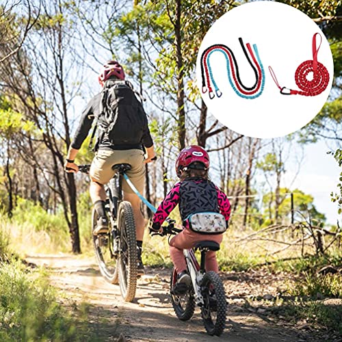 Cuerda de remolque para bicicleta de montaña para niños, flexible, de nailon trenzado, compatible con cualquier bicicleta, bicicleta de montaña, color negro