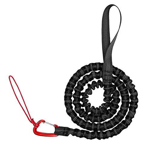 Cuerda de remolque para bicicleta de montaña para niños, flexible, de nailon trenzado, compatible con cualquier bicicleta, bicicleta de montaña, color negro