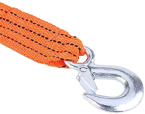 Cuerda para Remolque De Arrastre 3,5T 3Metros/ Correa de Arrastre para Remolque/ Cable De Remolque De Acero para Remolques 3metros con Dos Ganchos a Ambos Extremos Resistencia De hasta 3Toneladas