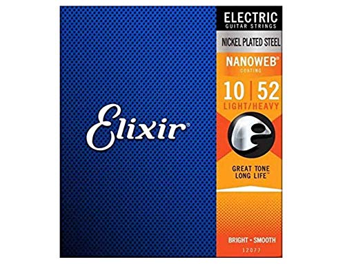 Cuerdas para guitarra eléctrica Elixir Strings con recubrimiento NANOWEB, calibre ligero/pesado (.010-.052)