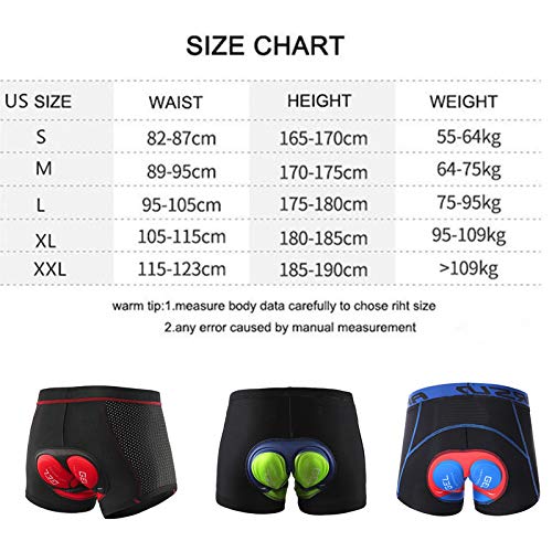 Culotte Ciclismo,Pantalones Cortos De Cicli Ropa interior de ciclismo Gel acolchado Hombres Pantalones cortos de ciclismo para mujeres Medias cuesta abajo Respirable Ropa de bicicleta de secado rápido