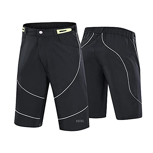 Custom Kits Rayas Terrain Gravel MTB Baggy Ciclismo Shorts Ciclo, Negro, 3XL