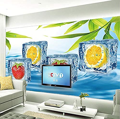 Custom Photo Wallpaper 3D Stereo Ice Cubes Mural grande Sala de estar TV Fondo Murales Imágenes modernas Papel tapiz no tejido Papel tapiz 3D Decoración-200cm×140cm