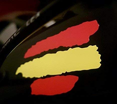 Custom Vinyl Pegatinas Banderas DE ESPAÑA Stickers AUFKLEBER Decals Moto Moto GP Bike Coche (Colores Bandera ESPAÑA/Spain Flag Colors)