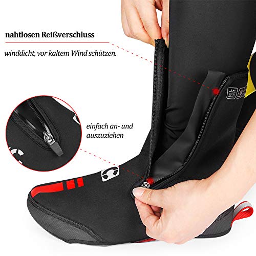 CXWXC – Cubrezapatos para Bicicleta Impermeable con Cremallera, para Invierno, Cortavientos, térmicos, para Ciclismo y para Hombre y Mujer (M, MTB)