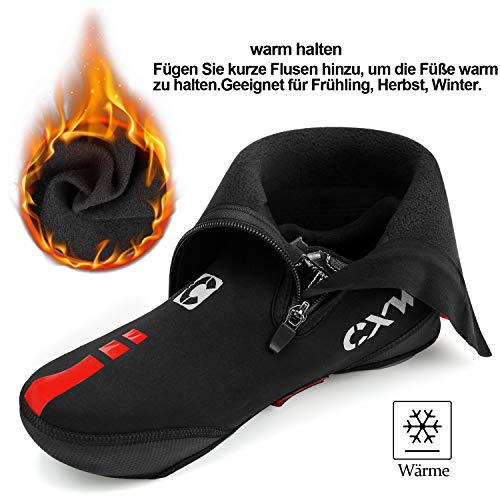 CXWXC – Cubrezapatos para Bicicleta Impermeable con Cremallera, para Invierno, Cortavientos, térmicos, para Ciclismo y para Hombre y Mujer (M, MTB)