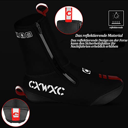 CXWXC – Cubrezapatos para Bicicleta Impermeable con Cremallera, para Invierno, Cortavientos, térmicos, para Ciclismo y para Hombre y Mujer (M, MTB)