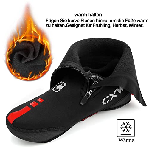 CXWXC – Cubrezapatos para Bicicleta Impermeable con Cremallera, para Invierno, Cortavientos, térmicos, para Ciclismo y para Hombre y Mujer (S, MTB) (XXL)