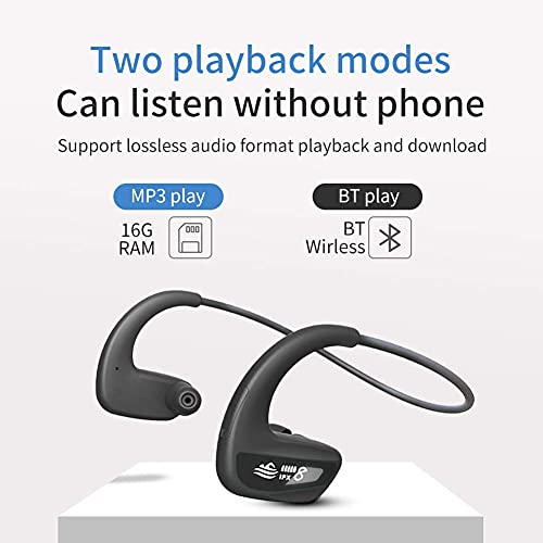 CYBORIS Auriculares Natacion Auriculares Inalambricos Bluetooth IPX8 Impermeables, Reproductor MP3 16GB & Reducción de Ruido, Auriculares Deportivos con Estéreo HiFi para Correr, Ciclismo, Gimnasio