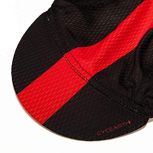 CYCEARTH Ciclismo Sun Cap Plopolyester transpirable sombrero de béisbol para hombres Awsome motocicleta Caps, Negro + rojo, talla única