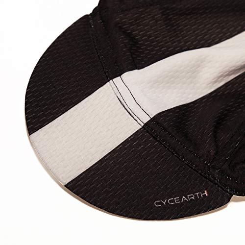 CYCEARTH Ciclismo Sun Cap Plopolyester transpirable sombrero de béisbol para hombres Awsome motocicleta Caps, Negro y blanco , talla única